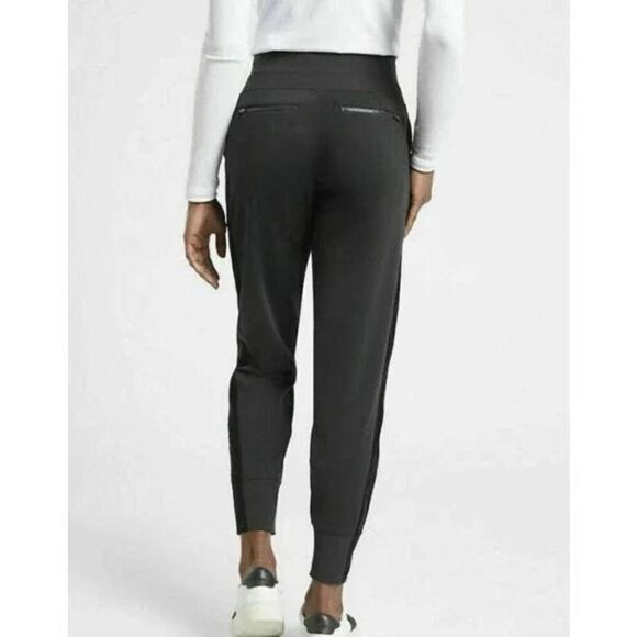 Athleta Venice Velvet Stripe Jogger Pants Sz S black - Picture 3 of 11